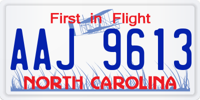 NC license plate AAJ9613