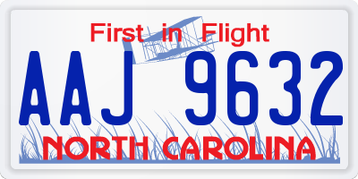 NC license plate AAJ9632