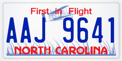 NC license plate AAJ9641