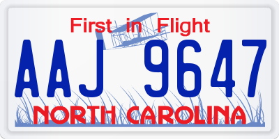 NC license plate AAJ9647