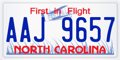 NC license plate AAJ9657