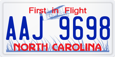 NC license plate AAJ9698