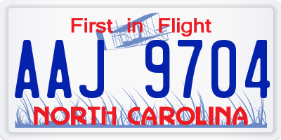 NC license plate AAJ9704