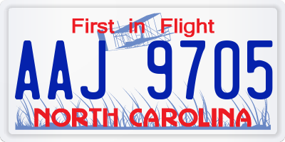 NC license plate AAJ9705