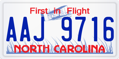 NC license plate AAJ9716