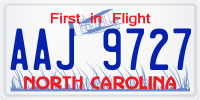 NC license plate AAJ9727