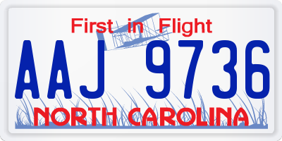 NC license plate AAJ9736