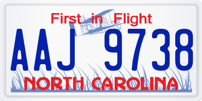 NC license plate AAJ9738