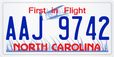 NC license plate AAJ9742