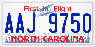 NC license plate AAJ9750