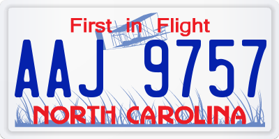 NC license plate AAJ9757