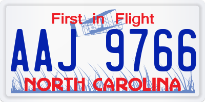 NC license plate AAJ9766