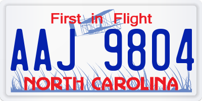 NC license plate AAJ9804