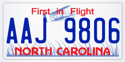 NC license plate AAJ9806