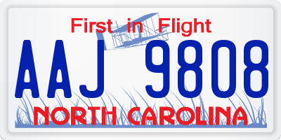 NC license plate AAJ9808