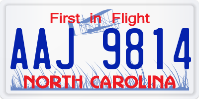 NC license plate AAJ9814
