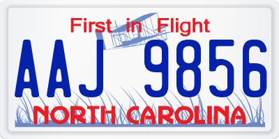 NC license plate AAJ9856