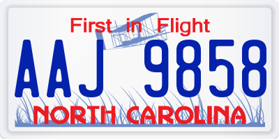 NC license plate AAJ9858