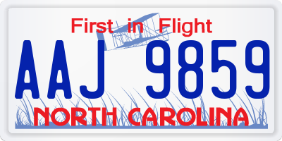NC license plate AAJ9859