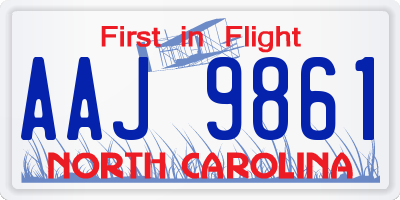 NC license plate AAJ9861