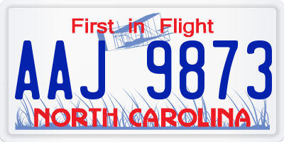 NC license plate AAJ9873