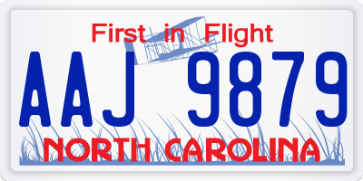NC license plate AAJ9879
