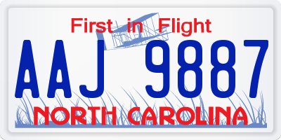 NC license plate AAJ9887