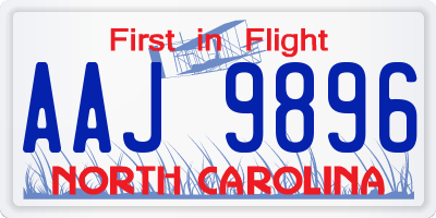 NC license plate AAJ9896