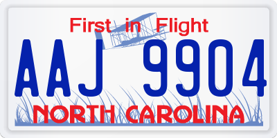 NC license plate AAJ9904