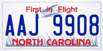 NC license plate AAJ9908