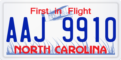 NC license plate AAJ9910