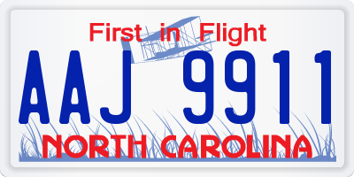 NC license plate AAJ9911