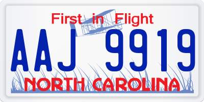 NC license plate AAJ9919