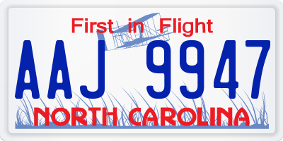 NC license plate AAJ9947