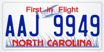 NC license plate AAJ9949