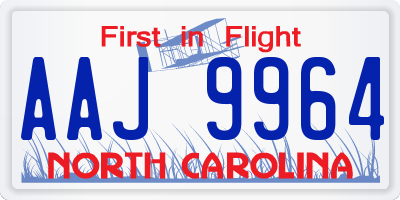 NC license plate AAJ9964