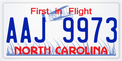 NC license plate AAJ9973