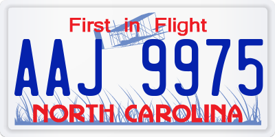 NC license plate AAJ9975