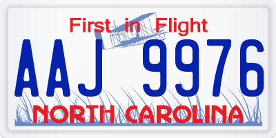 NC license plate AAJ9976