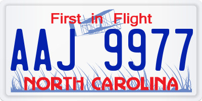 NC license plate AAJ9977