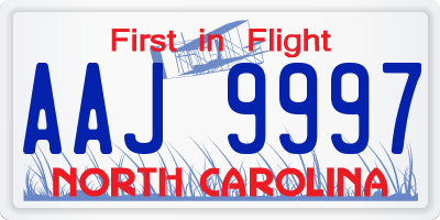 NC license plate AAJ9997