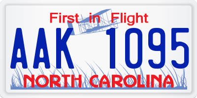 NC license plate AAK1095