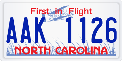 NC license plate AAK1126