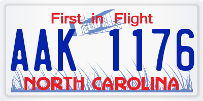 NC license plate AAK1176