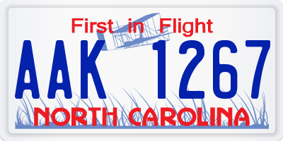 NC license plate AAK1267