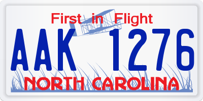 NC license plate AAK1276