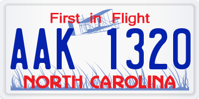 NC license plate AAK1320