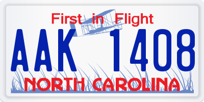 NC license plate AAK1408