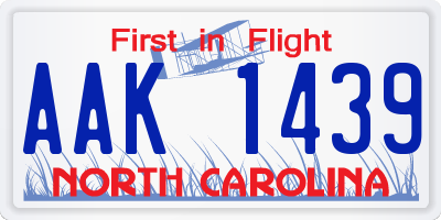 NC license plate AAK1439