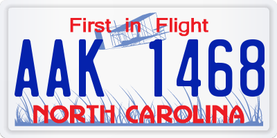 NC license plate AAK1468